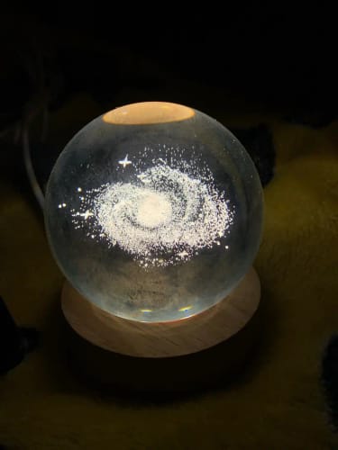Customer photo review of Galaxy Crystal Ball Night Light