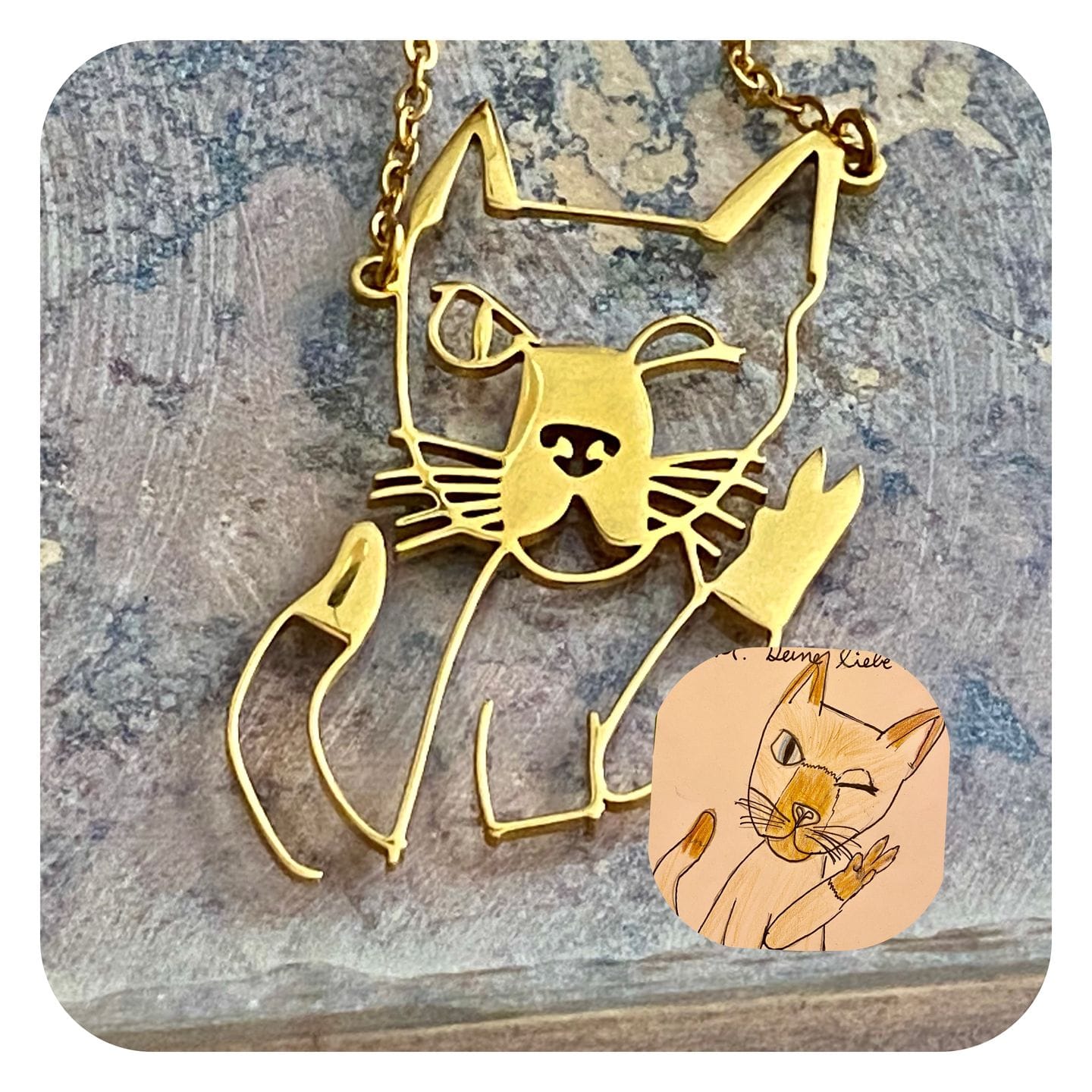 Customer photo review of Dibujo infantil personal como Collar o Colgante