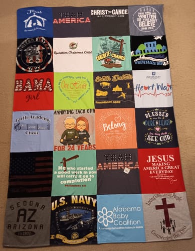 T-shirt quilt featuring u.s. navy by GLENDA G from AL