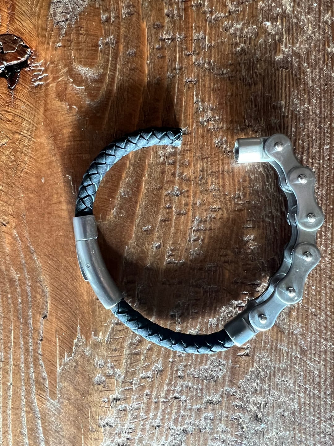 Customer photo review of Cycolinks Leather Bike Chain Bracelet