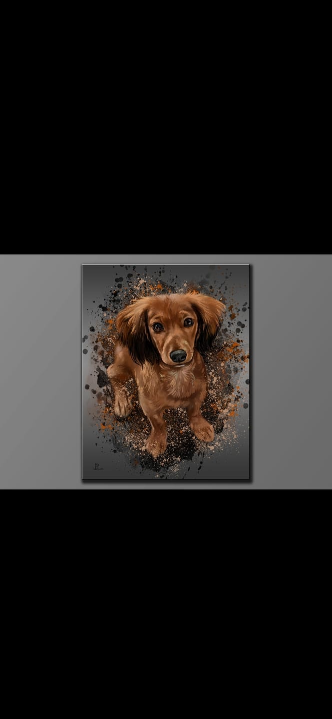 Customer photo review of Handgemaltes Haustierportrait auf Premium Leinwand im Ink Stil