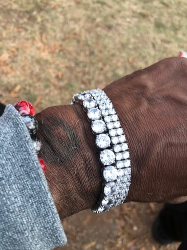 Customer photo review of Stainless Steel VVS Simulated Diamond Tennis Bracelet