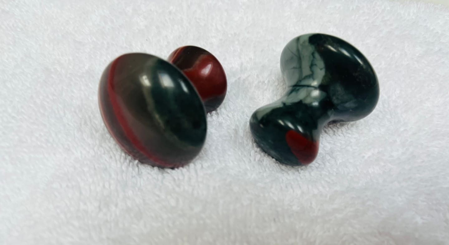 Customer photo review of Bloodstone Mushroom Gua Sha - Set of Two