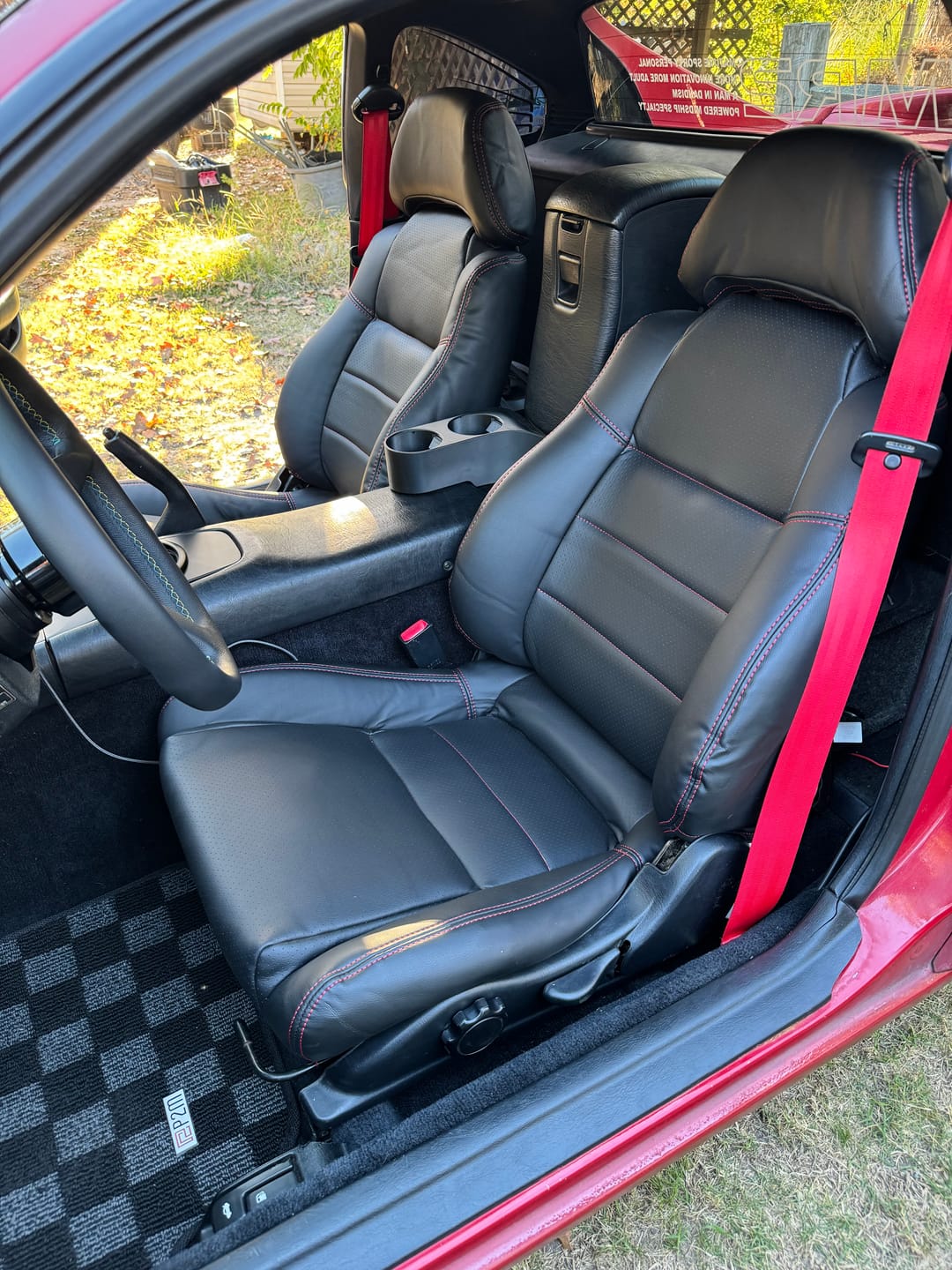 Customer photo review of MR2Heaven OEM Plus Seat Covers (Black, TAN, Black W/ Red Stitching, Black/Red Hybrid, BLUE, Black Alcantara/Leather with Black Stitching, Black Alcantara/Leather with Red Stitching)