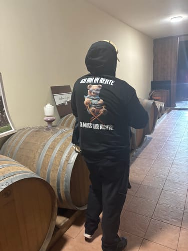 Customer photo review of BEVOR DU FRAGST NEIN TEDDY Beidseitig bedruckt Zipper