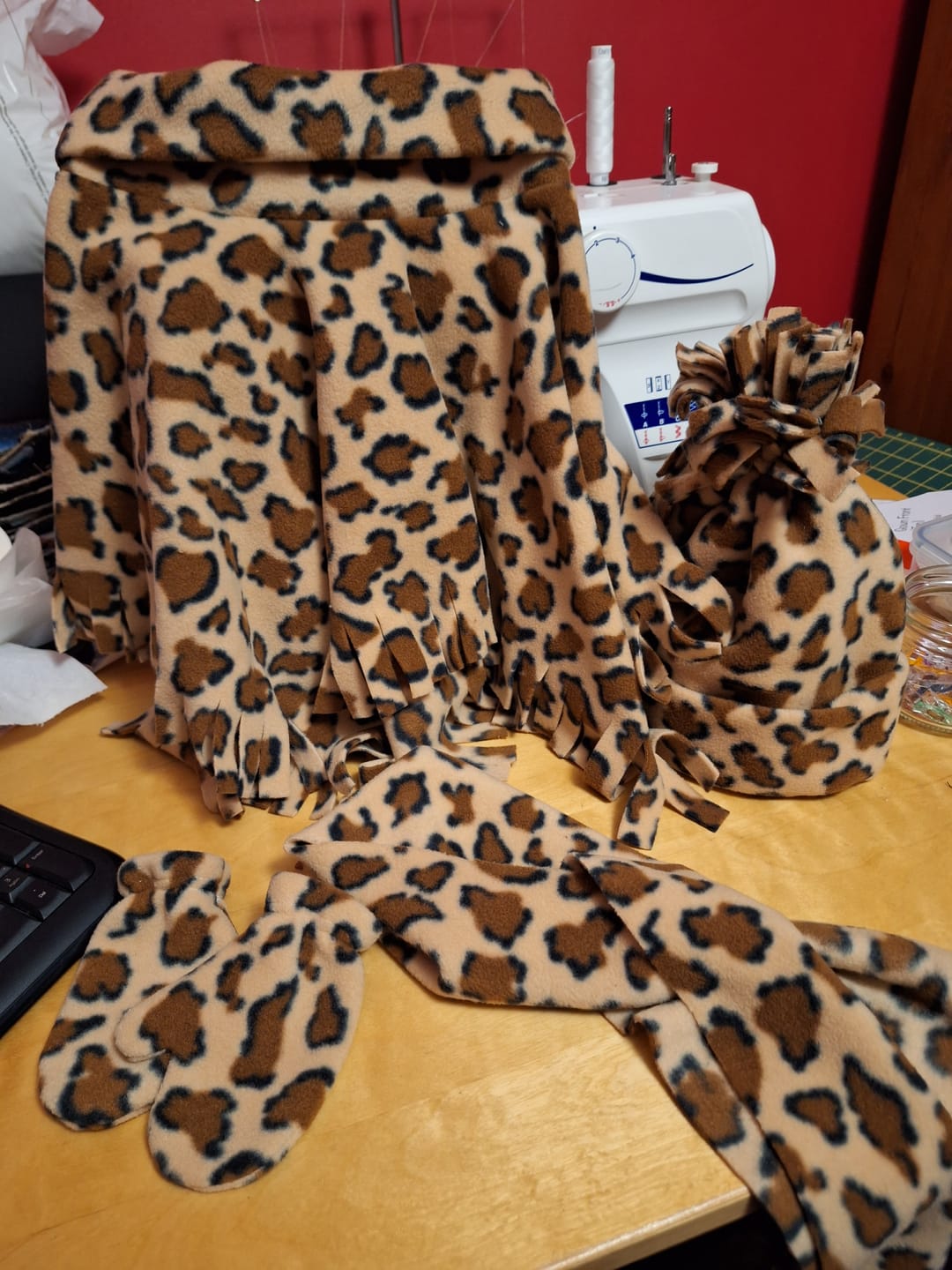 Customer photo review of Brown Leopard Anti Pill Polar Fleece Fabric