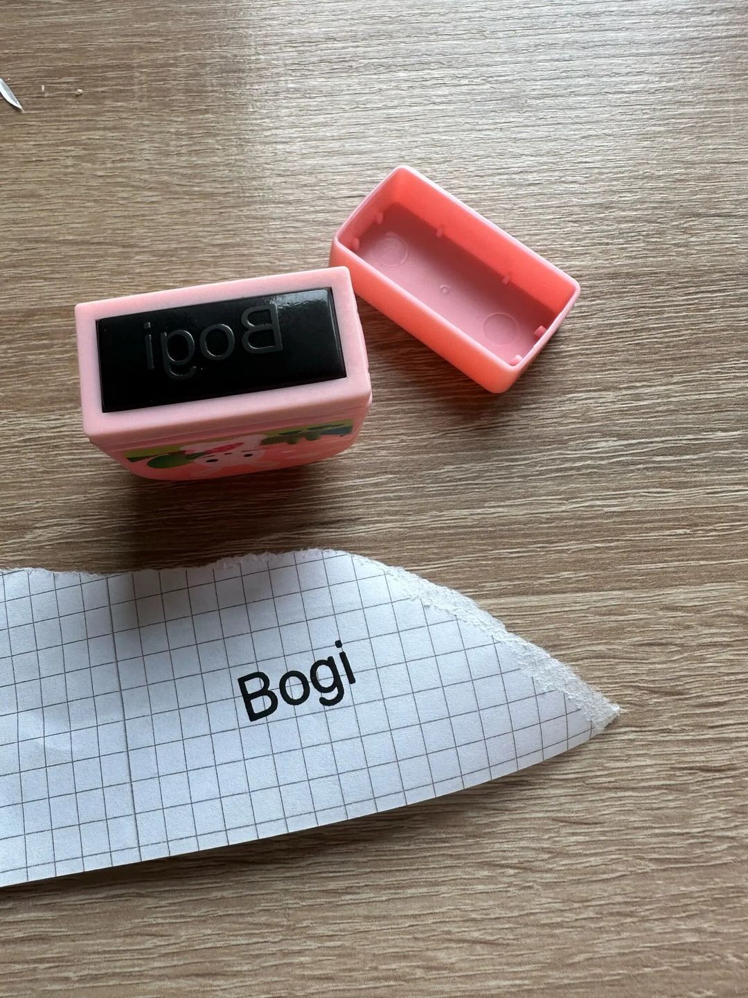 Customer photo review of NameStamp-Cute Animal Name Stamp