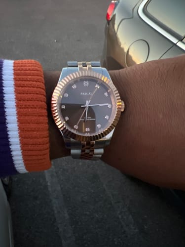 Customer photo review of Pascal Timeless Classic Diamond Watch (Cocoa Elegance）