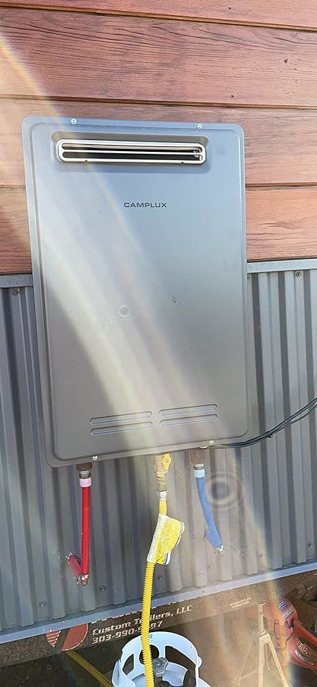 Customer photo review of Camplux Whole Home Outdoor Tankless Hot Water Heater 5.28 GPM | Gray
