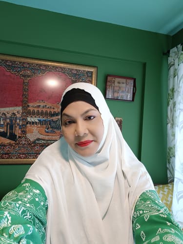 Customer photo review of Sarung Umma Sulam Candy White