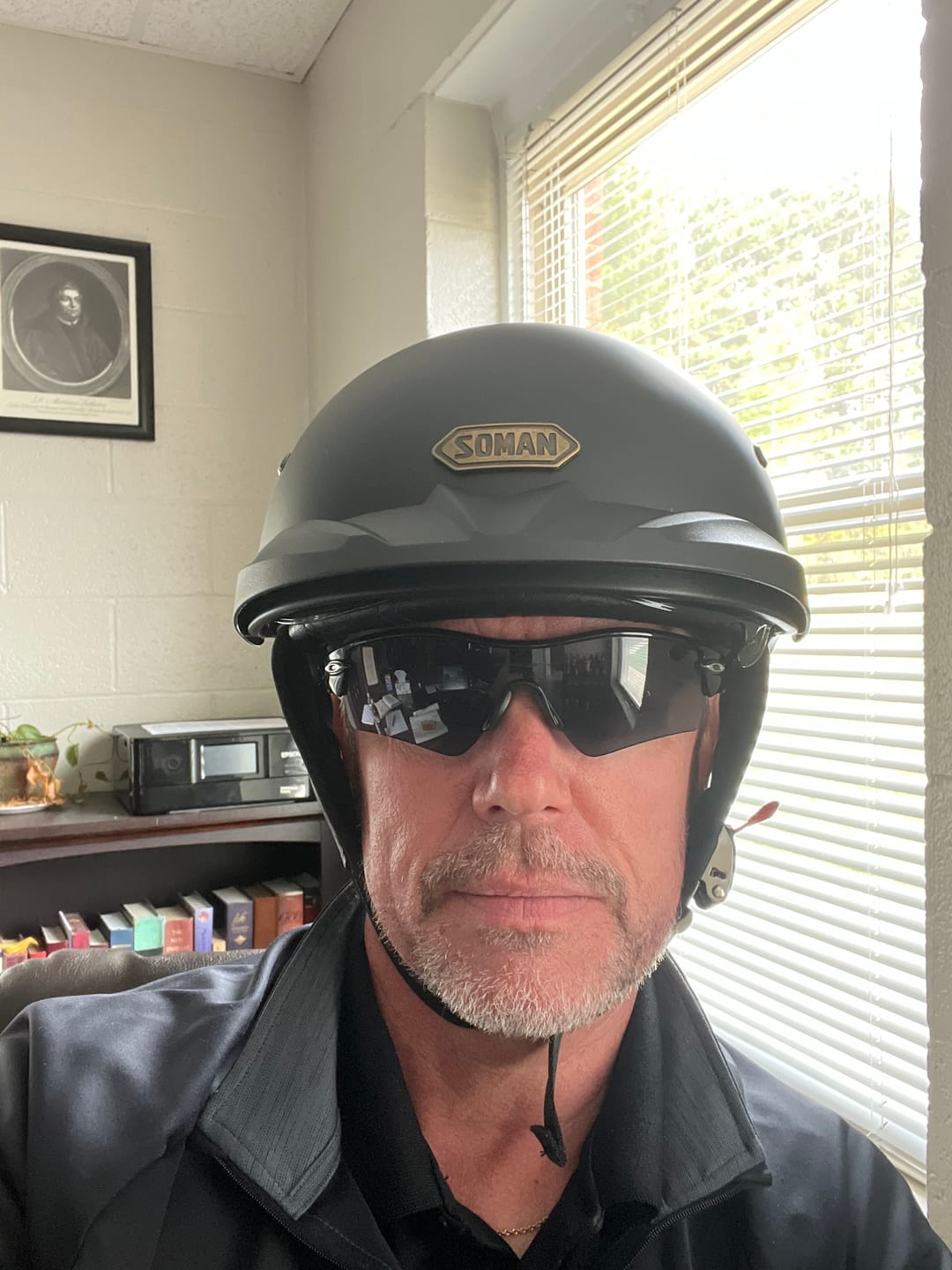 Customer photo review of Sturgis Style Half Helmet with Retractable UV Lens