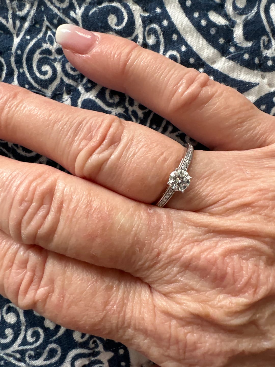 Customer photo review of Moissanite Luxury Two Tone Pave Sterling Silver Ring