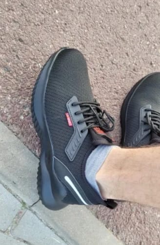 Customer photo review of Men's and Women's Safety Shoes - Indestructible Sneakers - Ultra Solid Shell
