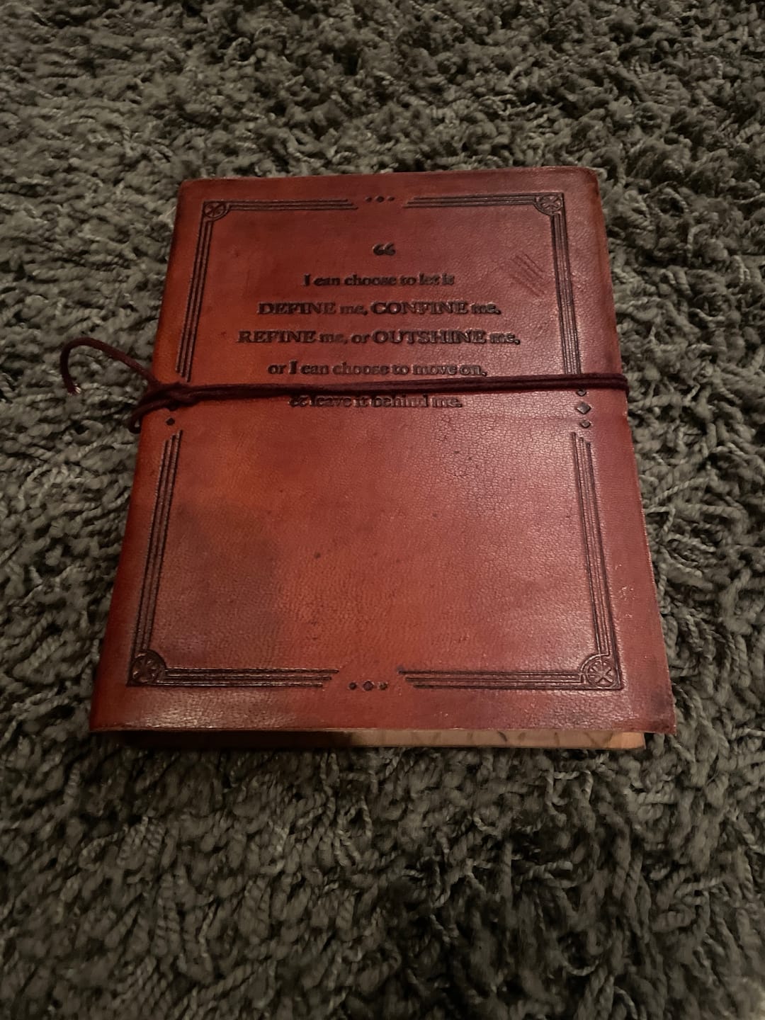Customer photo review of I Can Choose Quote Leather Journal - 8x6 Size