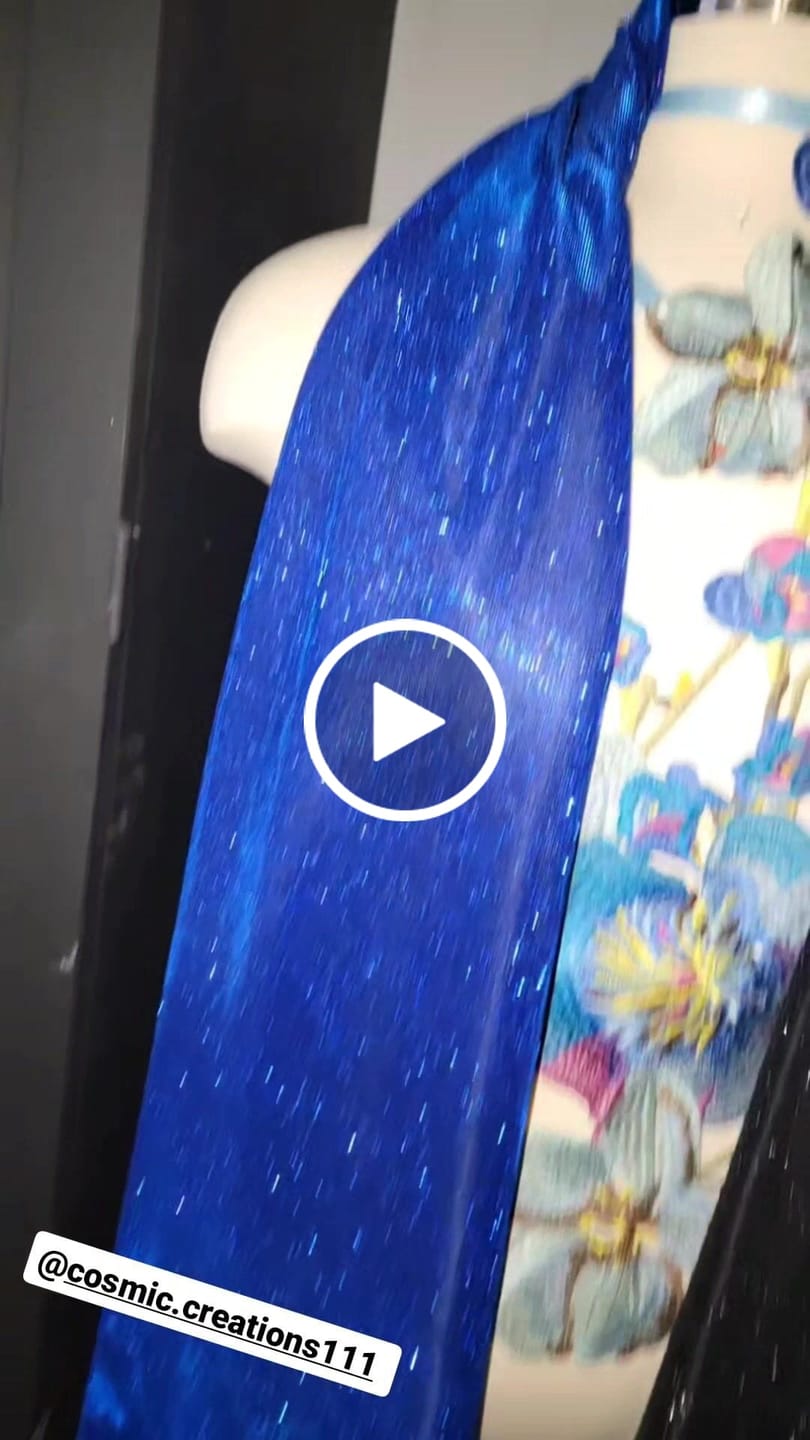 Customer video review of Royal Blue Metallic Lurex
