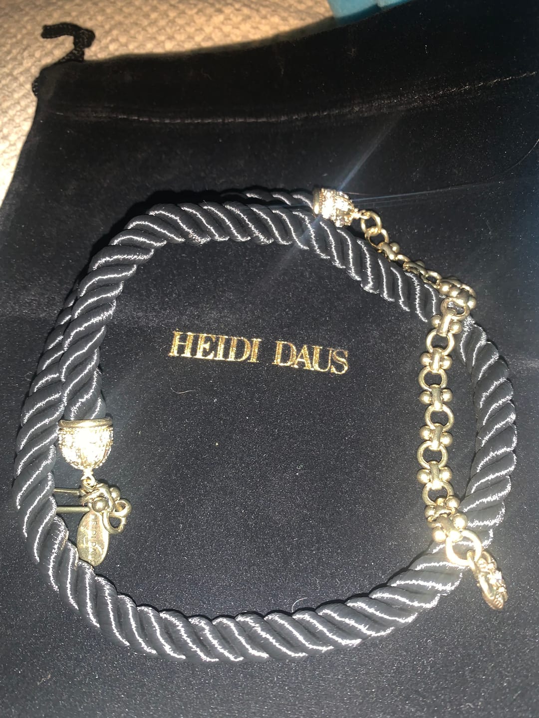 Customer photo review of Heidi Daus® "Elegant Essentials" Pin Enhancer Cord Necklace