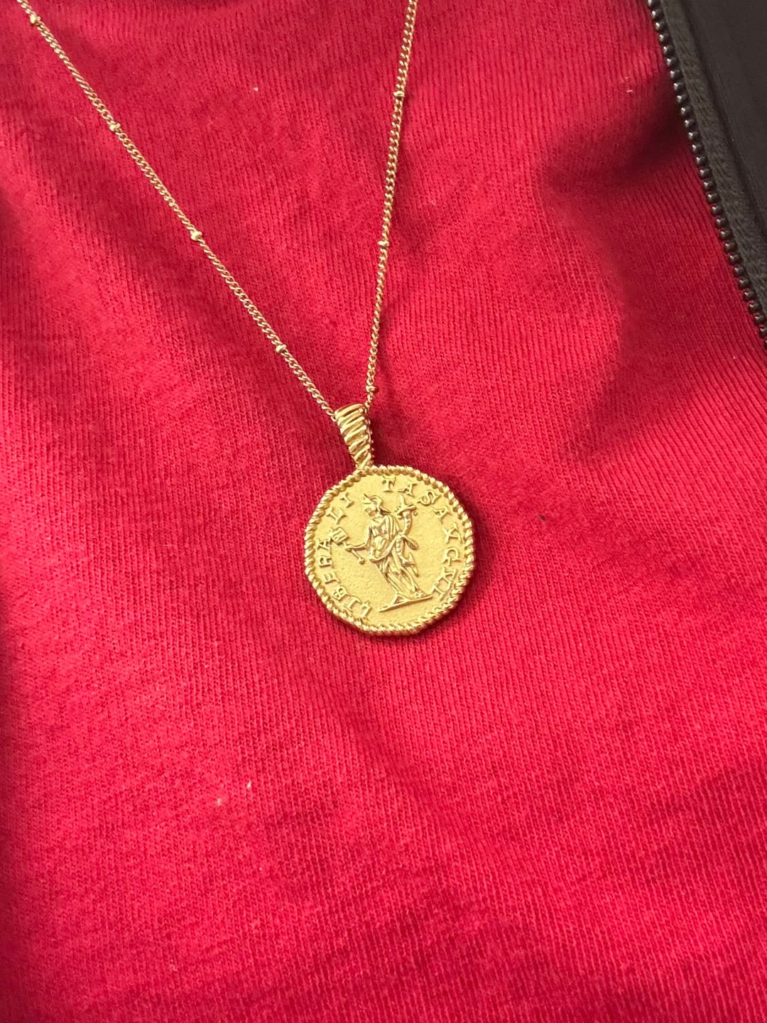 Customer photo review of Athena Coin Necklace