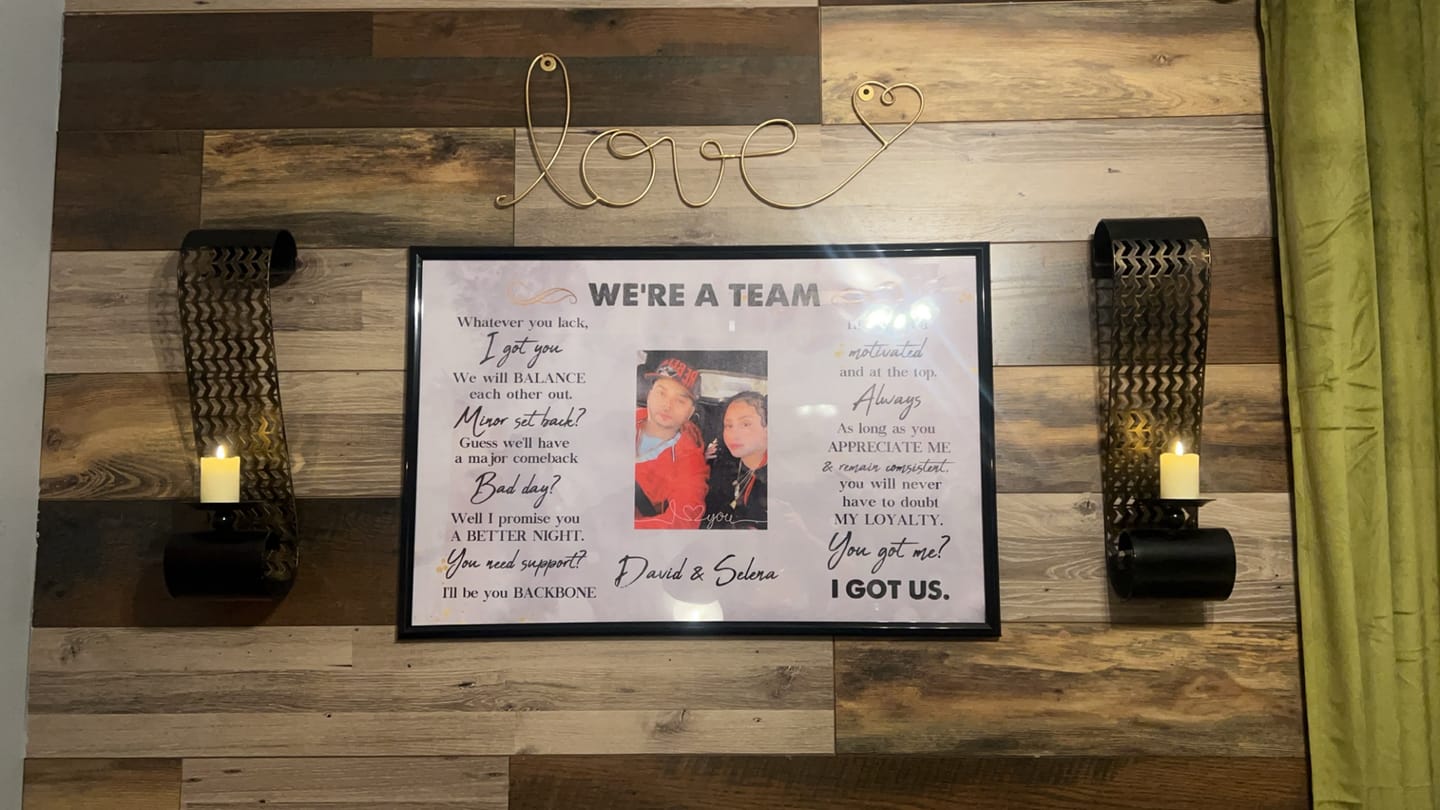 Customer photo review of We're A Team I Got Us Black African Couple - Personalized Wrapped Poster