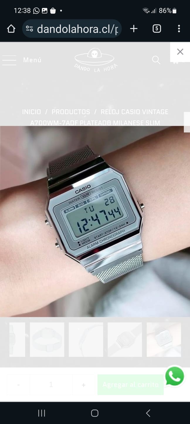 Customer photo review of Reloj Casio Vintage A700WM-7ADF Plateado Milanese Slim