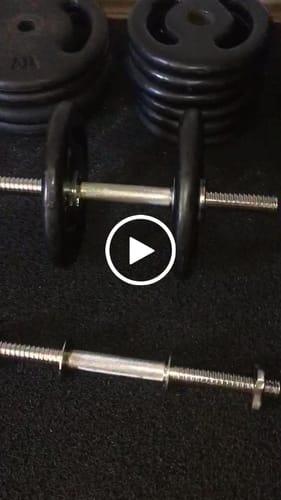 Customer video review of Halter Aço Maciço 40cm Com Rosca Profissional MegaGym