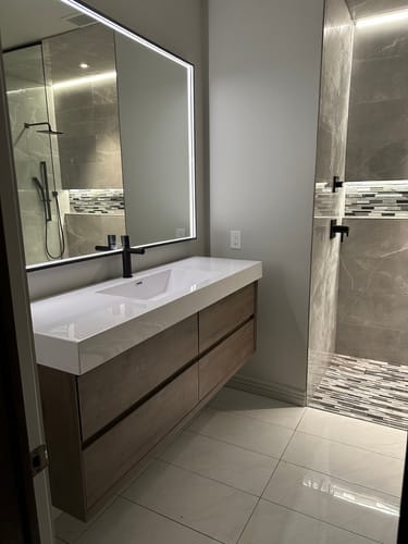 Customer photo review of Maslow Floating Vanity (24"-84")