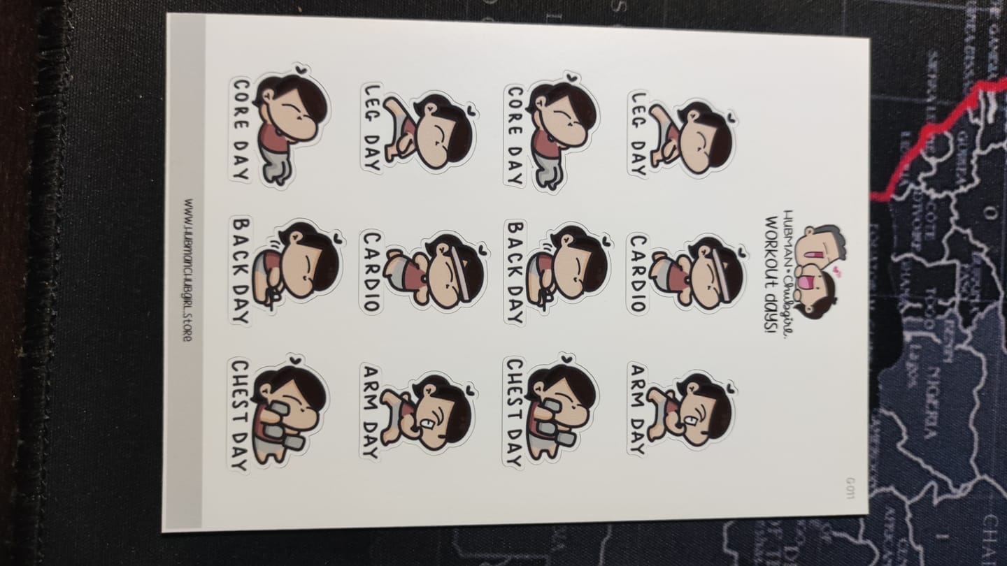 Customer photo review of Workout Days! Planner Stickers