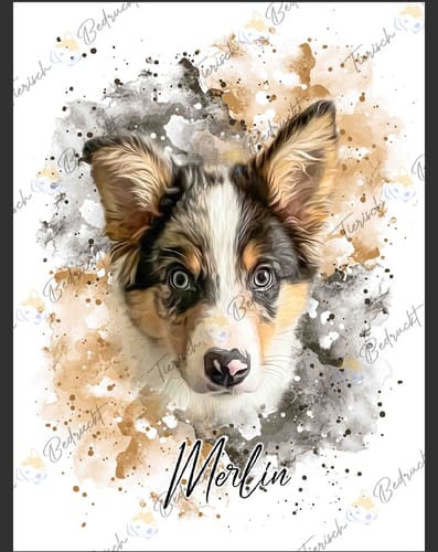 Customer photo review of Your Pet as Watercolor Portrait