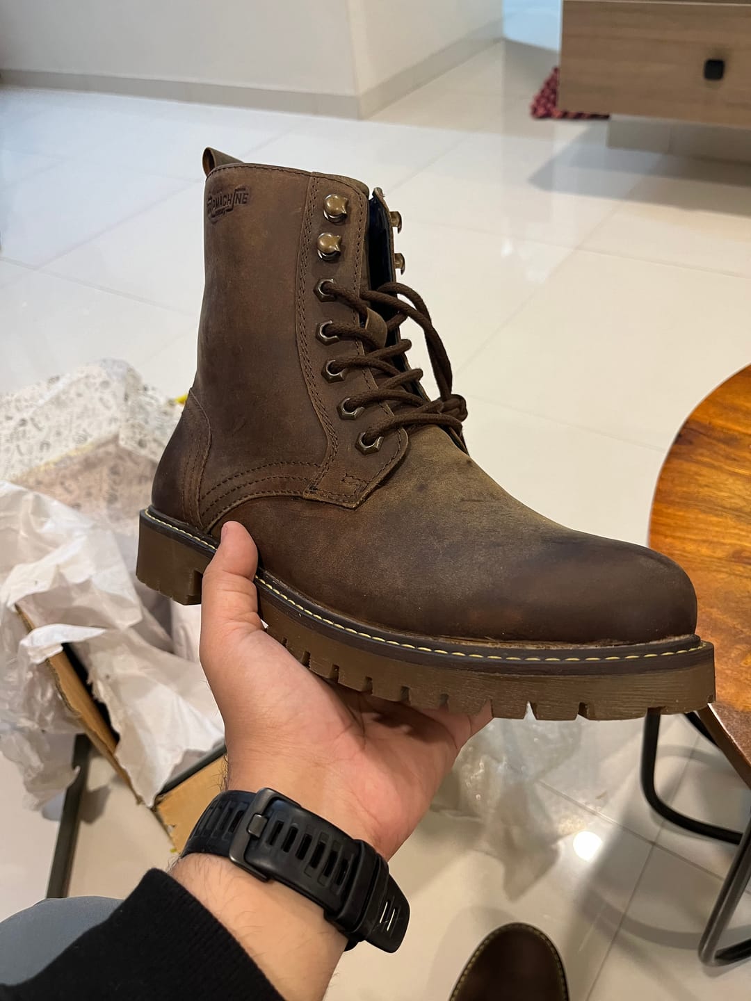 Customer photo review of boots derby rusty wrangler