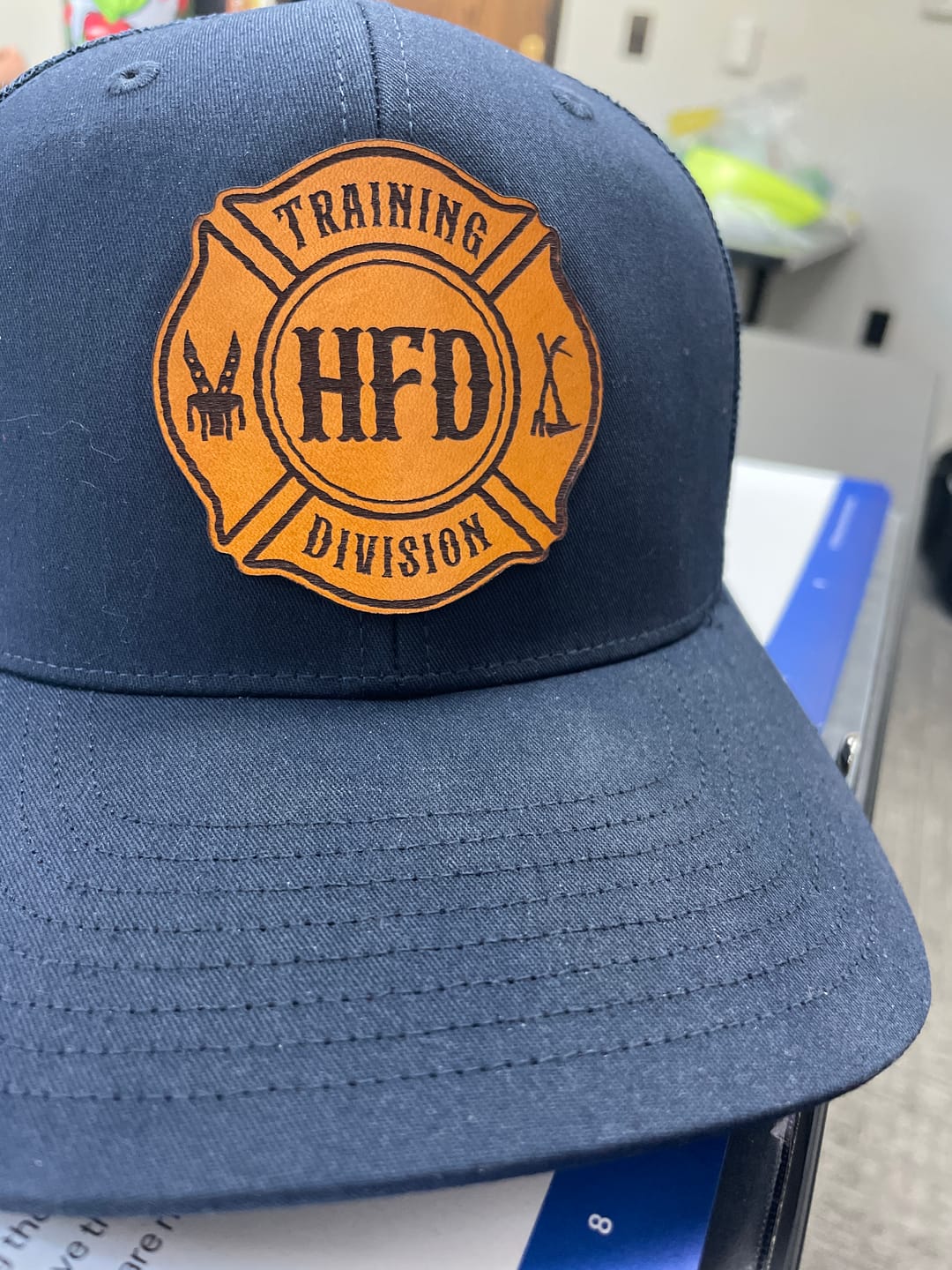 Customer photo review of Custom Maltese Leather Patch Hat