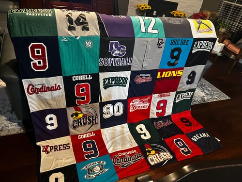 T-shirt quilt featuring colorado cardinals, express by Kimberly from TX