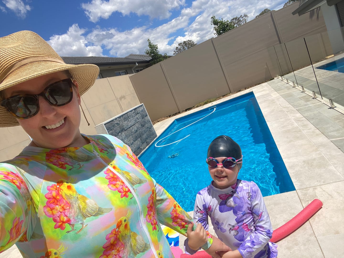 Customer photo review of Cockatiel Women's Long Sleeve Zip Swimmers