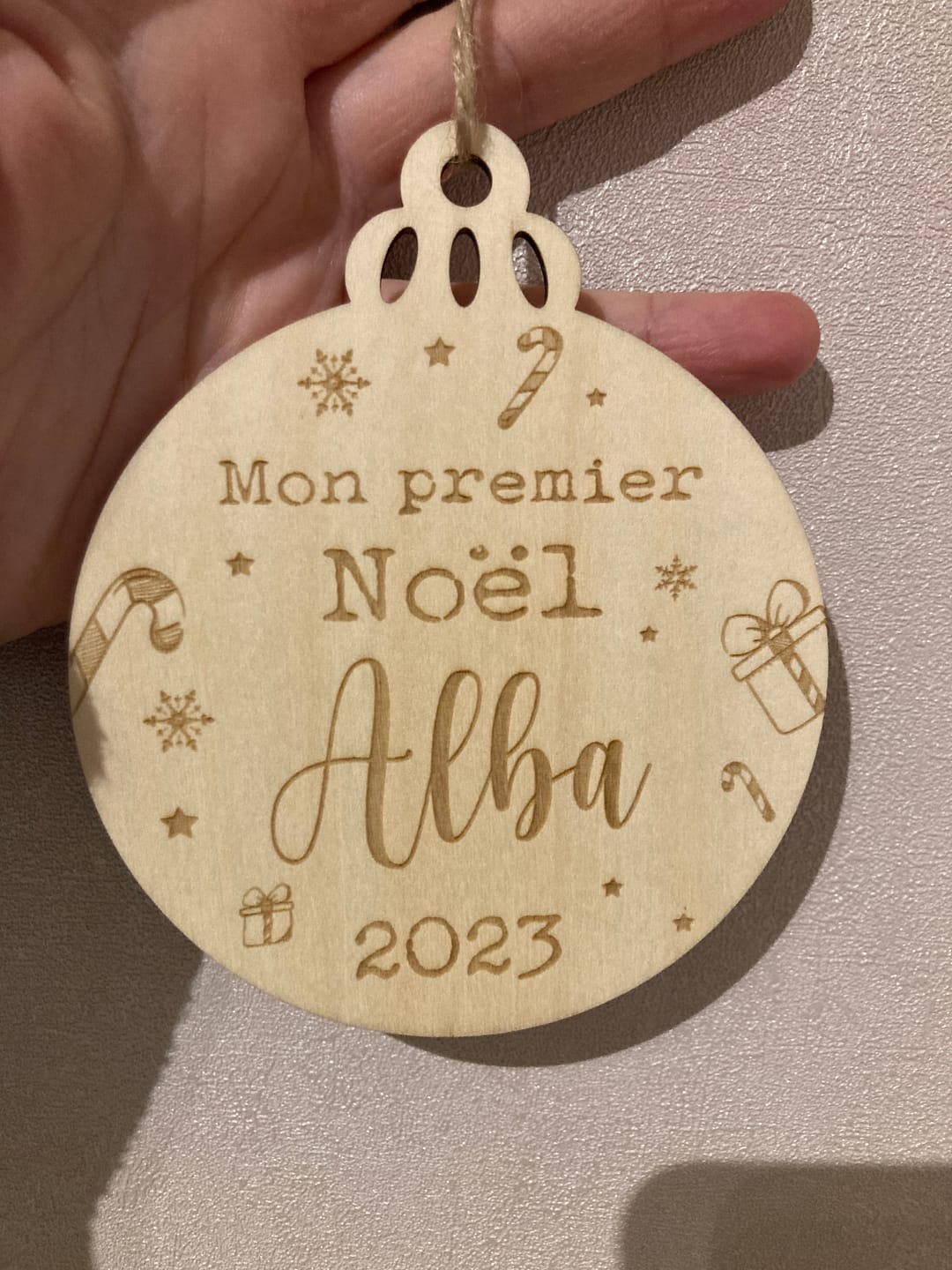 Customer photo review of Boule de Noël Personnalisée - Mon Premier Noël