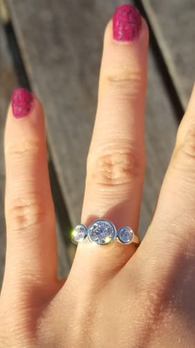 Customer photo review of 3-Stone 0.8ct CZ Ring in Sterling Silver