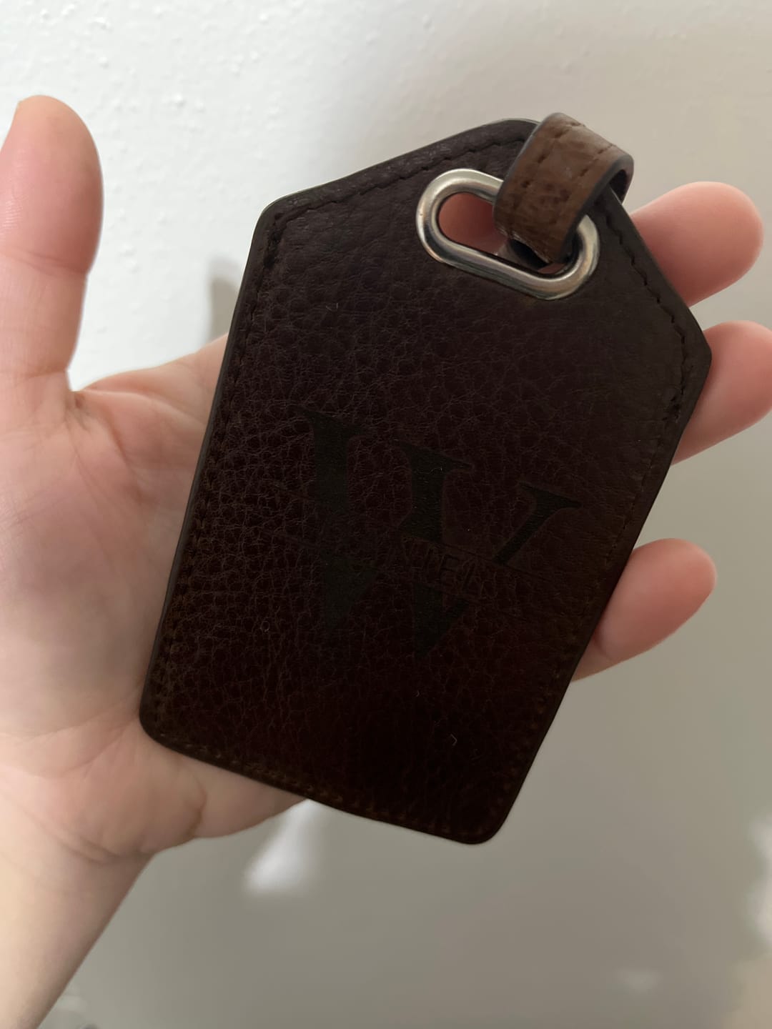 Customer photo review of Personalized Leather Passport Holder and Luggage Tag Set
