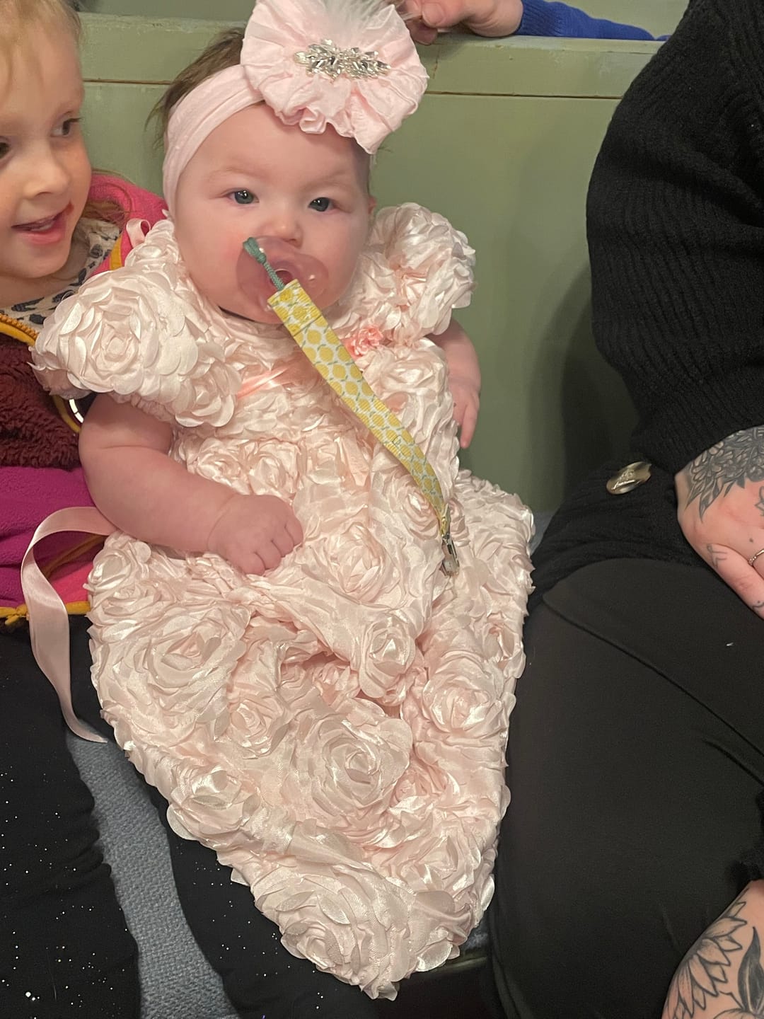 Customer photo review of Fancy Feather Ruffled Headband