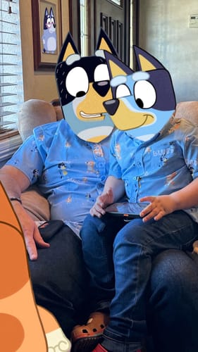 Customer photo review of Bluey "Meet the Heelers" – KUNUFLEX Short Sleeve Shirt