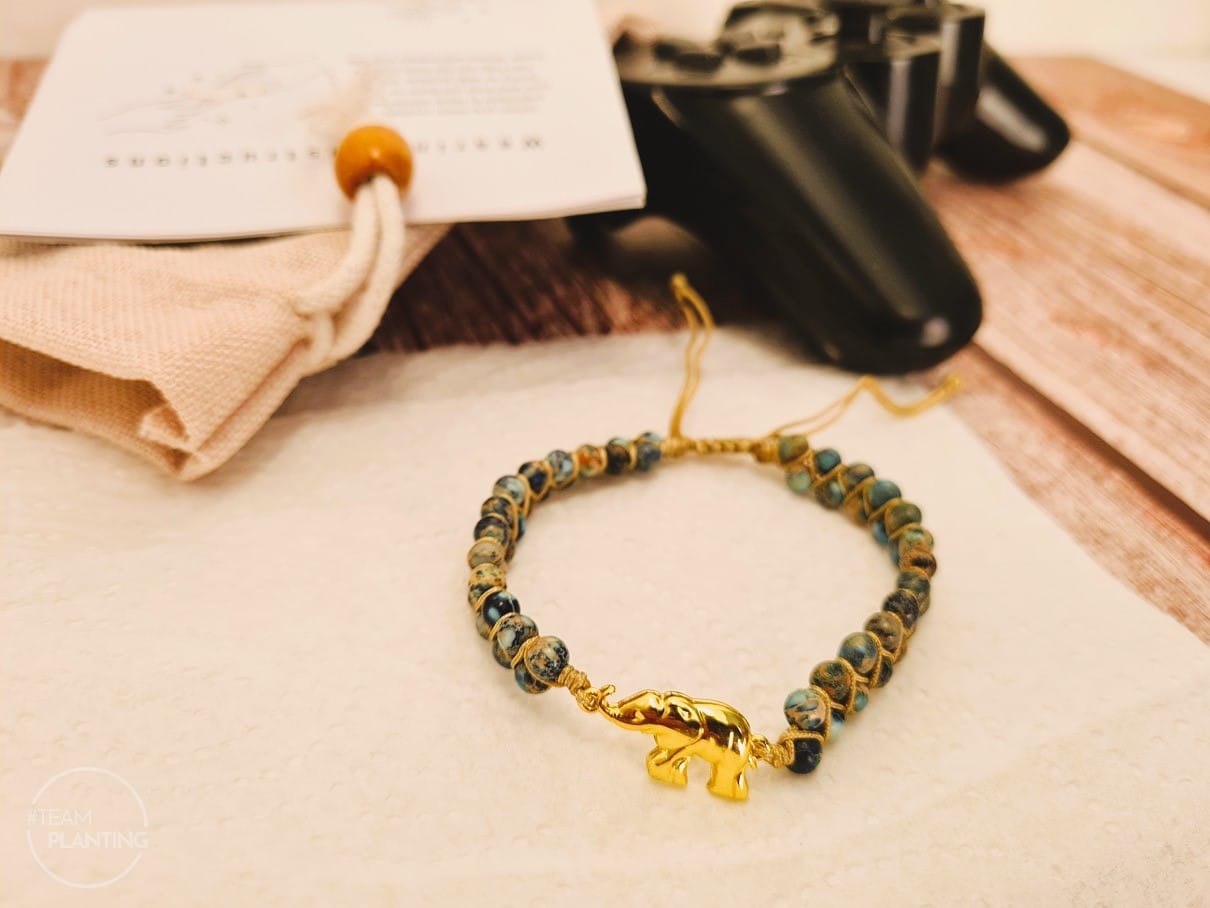 Customer photo review of Ancient Wisdom - Elephant Rainforest Jasper Bracelet