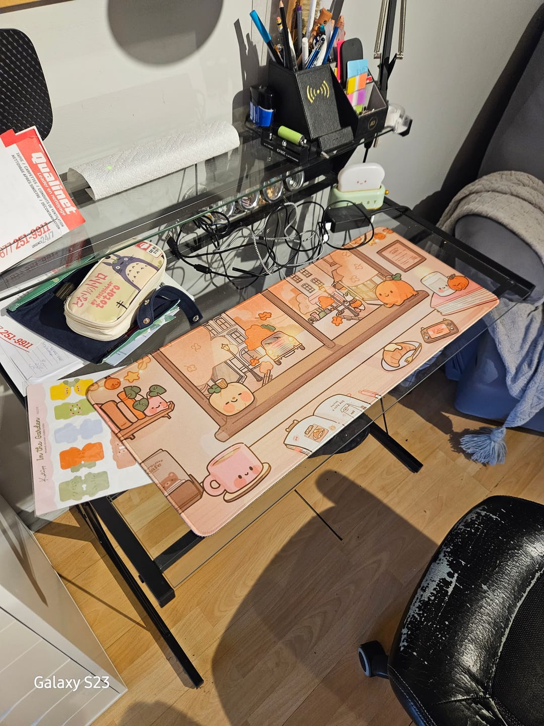 Customer photo review of Cosy Large Autumn Gaming Mousemat ~ Cute Katnipp Coffee Shop Scene ~ Kawaii Desk Mat