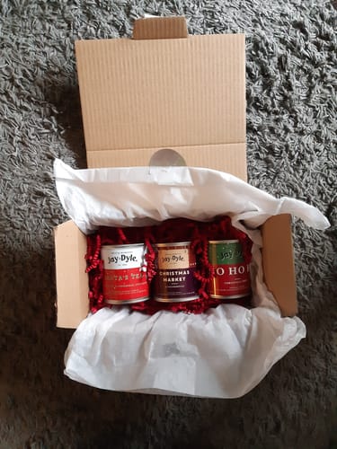 Customer photo review of Coffret 3 bougies artisanales de Noël