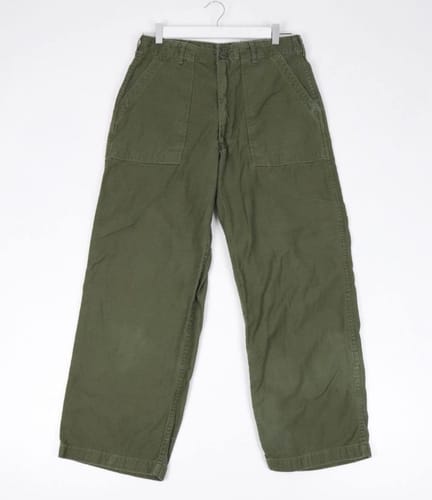 Customer photo review of Vintage U.S. Military Pants Fits Mens 31 x 28 Green Sateen OG-107 Type 1