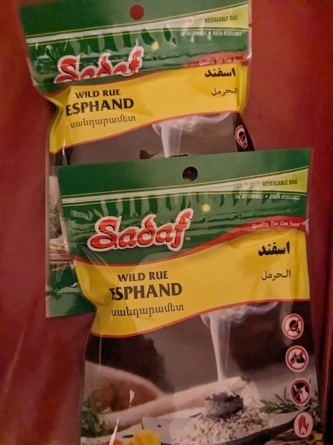 Customer photo review of Esphand Incense - Wild Rue Seed - Pack of 2 Esfan