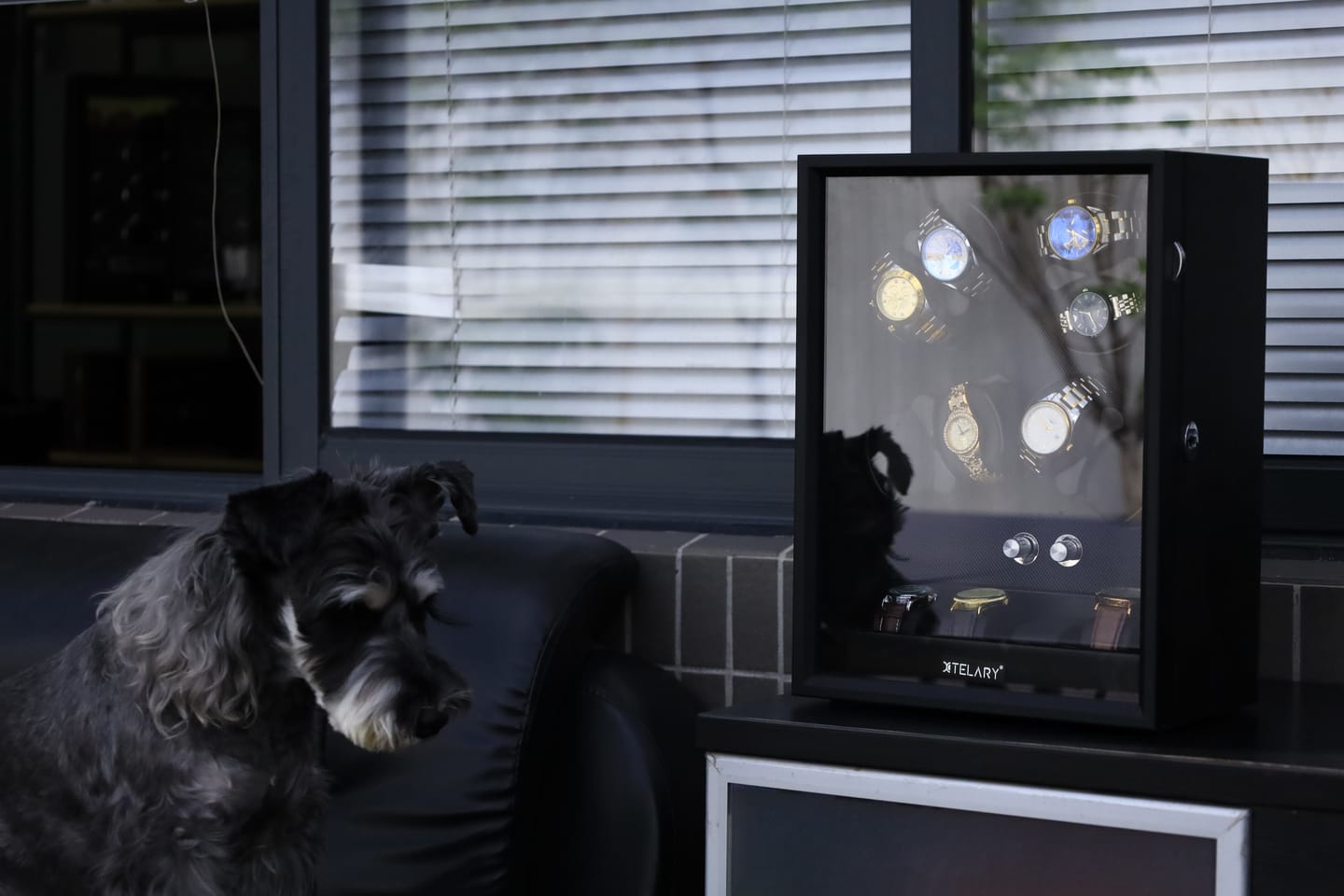 Customer photo review of Watch Winders with Extra Storage Space Aurora Blue LED Light