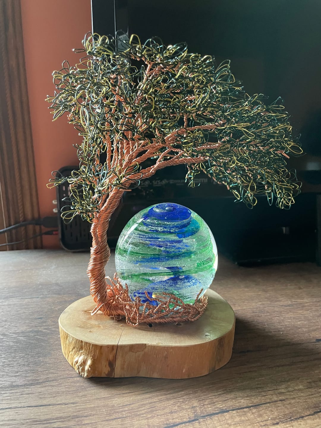 Customer photo review of Reading Tree Of Life with Tranquil Swirl Orb