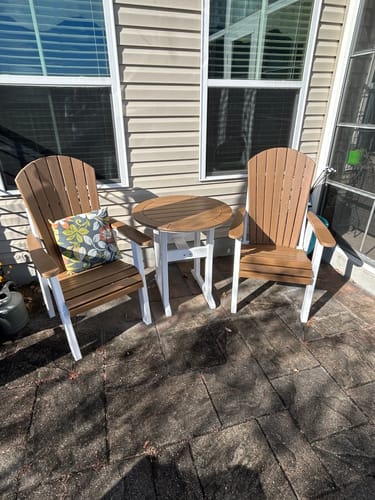 Customer photo review of QUICK SHIP - DuraWeather Poly® 3-Piece 30''Rd Classic Adirondack Bistro Set