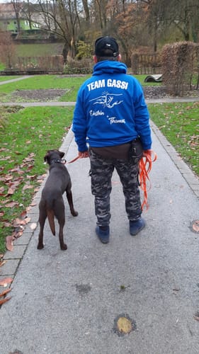 Customer photo review of Team Gassi Fauststoß - Individueller Hoodie Unisex Rückendruck
