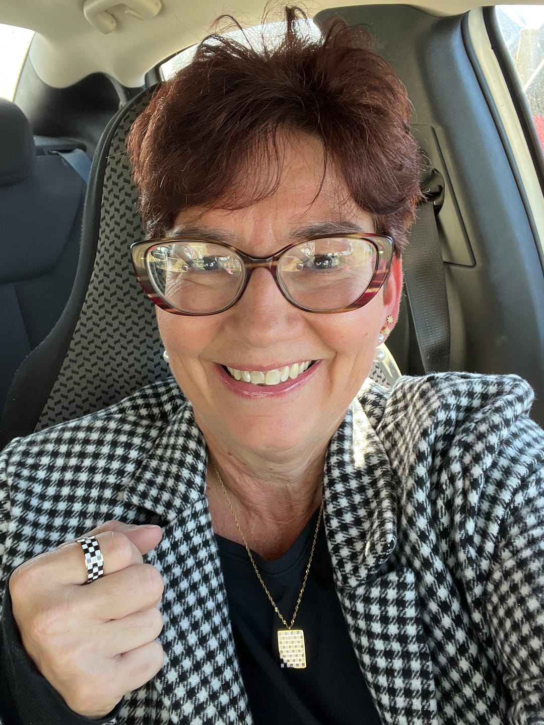Customer photo review of Rellery Checkerboard Ring || Choose Color