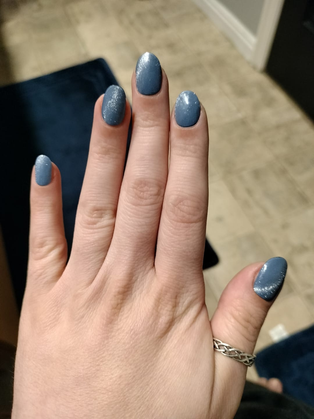 Customer photo review of NEW Blue Moon (Cat Eye Magnetic) DIY Semicured Gel Nail Sticker Kit