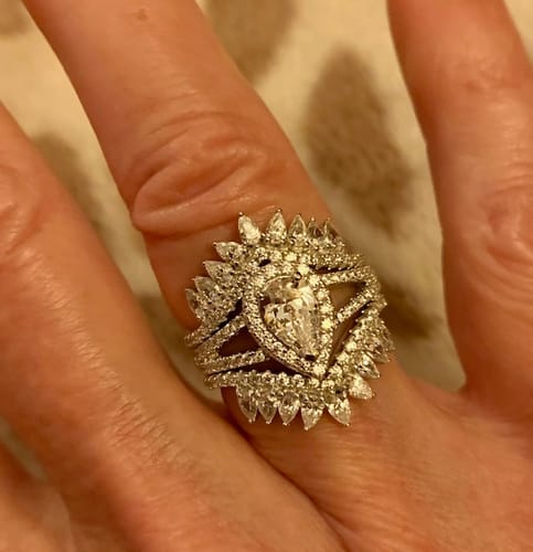 Customer photo review of Wishbone Crown CZ Eternity Ring in Sterling Silver