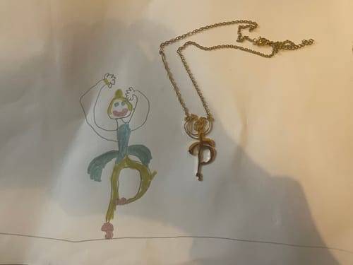 Customer photo review of LOANYA persönliche Kinderzeichnung als Halskette oder Anhänger