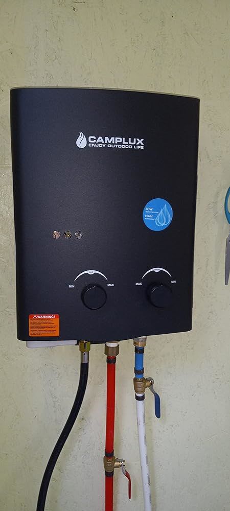 Customer photo review of Camplux 5L 1.32 GPM Outdoor Portable Propane Tankless Water Heater - White